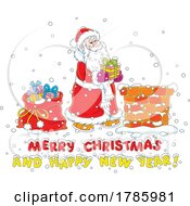 Poster, Art Print Of Santa And A Christmas And New Year Greeting