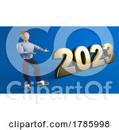 Poster, Art Print Of Young Person Presenting New Year 2023