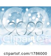 Poster, Art Print Of 3d Happy New Year Background With Numbers Nestled In Snow