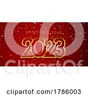 Poster, Art Print Of Happy New Year Banner With Gold Confetti