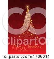 Poster, Art Print Of Christmas Card With Sparkling Tree Design