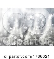 Poster, Art Print Of Silver Christmas Background With Bokeh Lights