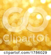 Poster, Art Print Of Christmas Background With Gold Bokeh Lights