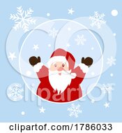 Poster, Art Print Of Christmas Background With Santa On Snowflake And Stars Design 2511