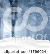 Poster, Art Print Of Christmas Background With Defocussed Wintry Landscape