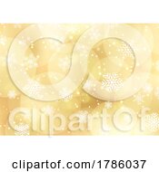 Poster, Art Print Of Gold Bokeh And Snowflake Background
