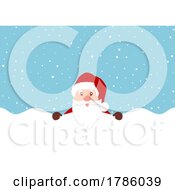 Poster, Art Print Of Cute Santa On Snowy Background