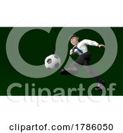 Poster, Art Print Of Young Business Person Playing Soccer
