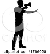 Poster, Art Print Of Protest Rally March Megaphone Silhouette Person