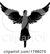 Poster, Art Print Of Angel Woman With Wings Silhouette