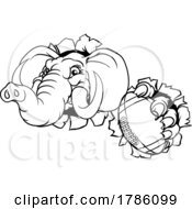Poster, Art Print Of Elephant American Football Ball Sports Mascot