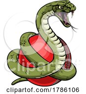 Poster, Art Print Of Snake Cricket Ball Animal Sports Team Mascot