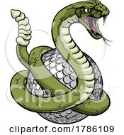 Rattlesnake Golf Ball Sports Team Cartoon Mascot by AtStockIllustration