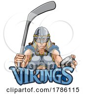 Viking Warrior Woman Ice Hockey Sports Team Mascot