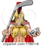 Poster, Art Print Of Spartan Trojan Woman Ice Hockey Team Sports Mascot