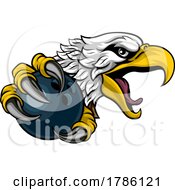 Poster, Art Print Of Eagle Hawk Bowling Ball Cartoon Sport Team Mascot