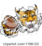 Poster, Art Print Of Wildcat Bobcat American Football Sport Team Mascot