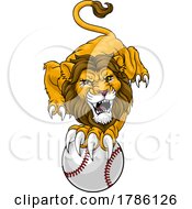 Lion Baseball Ball Animal Sports Team Mascot