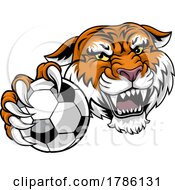 Poster, Art Print Of Tiger Soccer Football Animal Sports Team Mascot