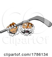 Poster, Art Print Of Tiger Ice Hockey Team Sports Cartoon Mascot