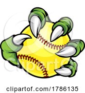 Claw Monster Talons Hand Holding Softball Ball