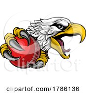 Poster, Art Print Of Eagle Hawk Cricket Ball Cartoon Sports Team Mascot