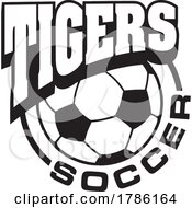 Poster, Art Print Of Tigers Team Soccer With A Soccer Ball