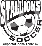 Poster, Art Print Of Stallions Team Soccer With A Soccer Ball