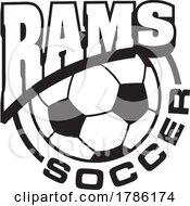 Poster, Art Print Of Rams Team Soccer With A Soccer Ball