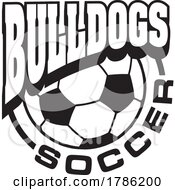 Poster, Art Print Of Bulldogs Team Soccer With A Soccer Ball