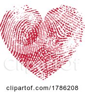 Poster, Art Print Of Red Fingerprint Heart