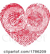 Poster, Art Print Of Red Fingerprint Heart