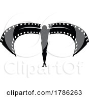 Silhouetted Male Angel With Filmstrip Wings