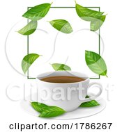 Poster, Art Print Of Cup Of Tea With Green Leaves