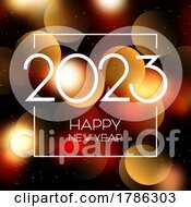 Happy New Year Background With Bokeh Lights Design