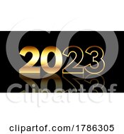Poster, Art Print Of Happy New Year Banner Design In Gold And Black