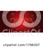 Poster, Art Print Of Happy New Year Banner With Gold Stars And Numbers