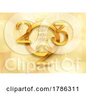 Poster, Art Print Of Golden Happy New Year Background With Bokeh Lights