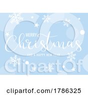 Poster, Art Print Of Christmas Background With Decorative Text And Snowflakes And Stars Design