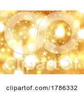 Poster, Art Print Of Golden Christmas Background With Bokeh Lights And Stars