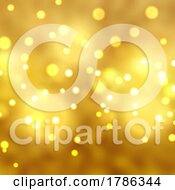Poster, Art Print Of Christmas Background With Gold Bokeh Lights Design