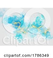 Poster, Art Print Of Hand Painted Pastel Coloured Alcohol Ink Background With Gold Glitter