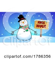 Poster, Art Print Of Cartoon Snowman With Open Arms