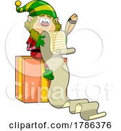 Poster, Art Print Of Cartoon Christmas Elf Checking A List
