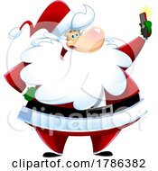Poster, Art Print Of Cartoon Christmas Santa Claus Taking A Selfie