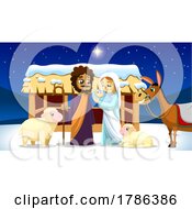Poster, Art Print Of Cartoon Nativity Scene