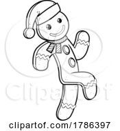 Poster, Art Print Of Cartoon Black And White Gingerbread Man