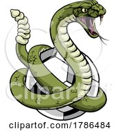 Poster, Art Print Of Rattlesnake Soccer Football Animal Team Mascot