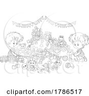 Poster, Art Print Of Children Playing With Their Christmas Toys