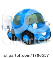 01/01/2023 - 3d Little Blue Car On A White Background